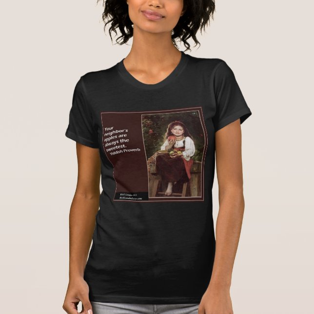 T-shirt Dicton Yiddish Concernant les Pommes & Graphique (Devant)