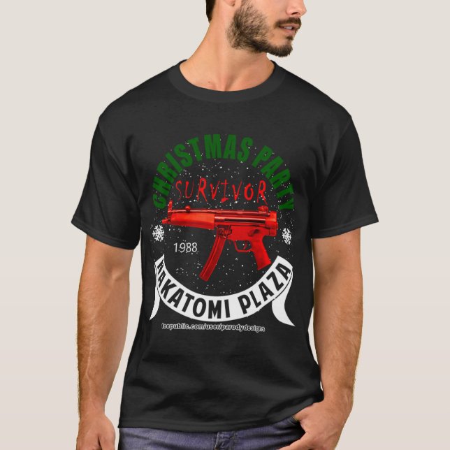 T-shirt Die Hard T-ShirtNakatomi Plaza Christmas Party Sur (Devant)