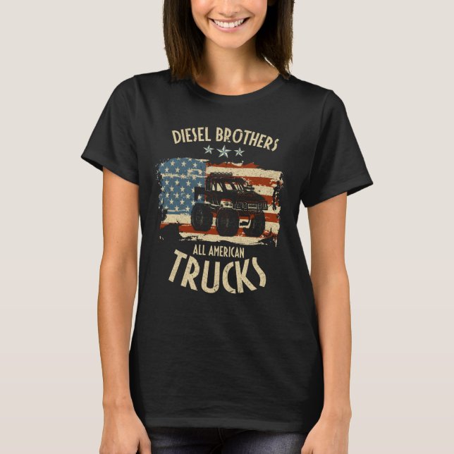 T-shirt Diesel Brothers Drapeau Tous les Américains Truck  (Devant)