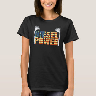 T-shirt Diesel Power American Drapeau Diesel Mécanicien Pa