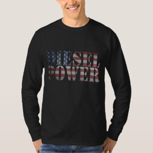 T-shirt Diesel Power American Flag - Truck Mechanic Gift
