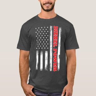 T-shirt Diesel Power American Flag Turbo Truck