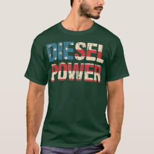 T-shirt Diesel Power Drapeau Camion Turbo Mécanique