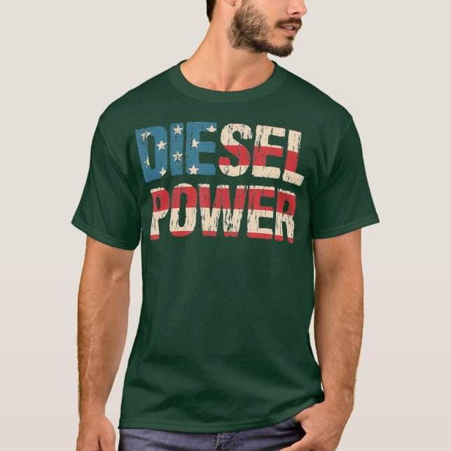 T-shirt Diesel Power Drapeau Camion Turbo Mécanique (Devant)