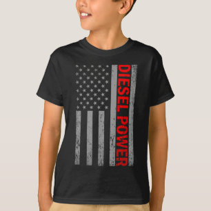 T-shirt Diesel Power Drapeau Usa Camion Turbo Frères Mécan