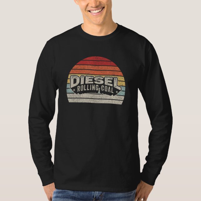 T-shirt Diesel Rolling Coal Retro Funny Diesel Engine (Devant)