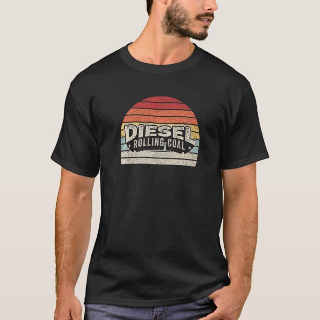 T-shirt Diesel Rolling Coal Retro Funny Diesel Engine (Devant)