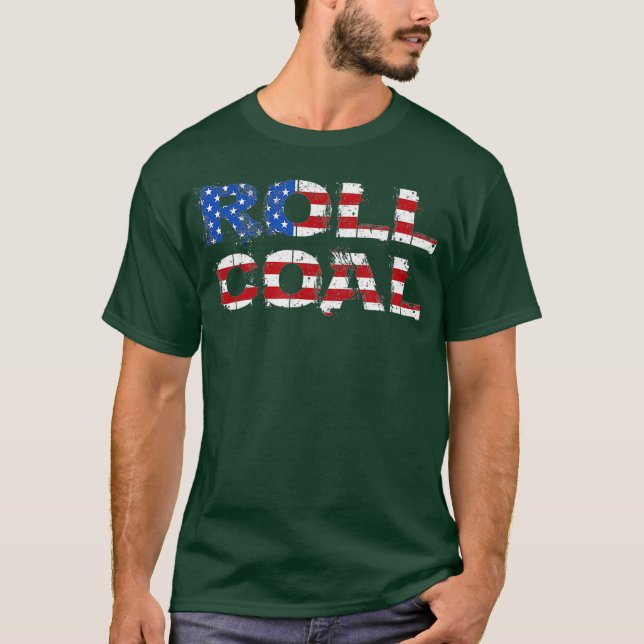T-shirt Diesel Rouleau Charbon USA Drapeau Turbo Diesels P (Devant)