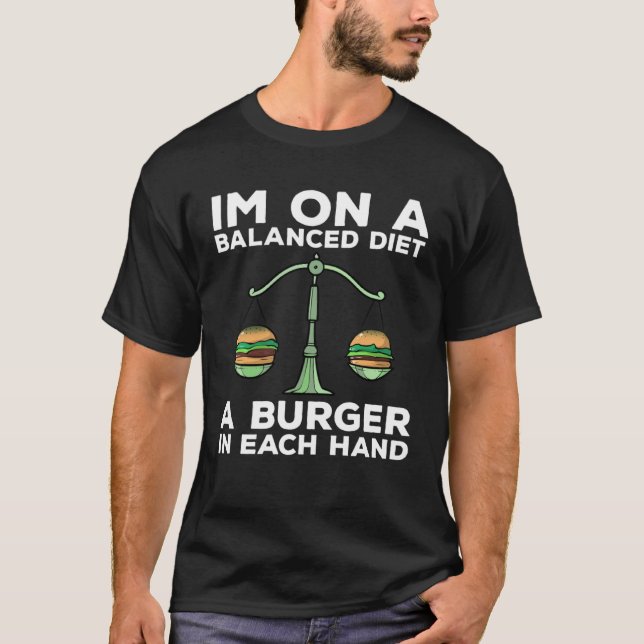T-shirt Diet Burger Meme Weightloss Gym Workout Fitness (Devant)