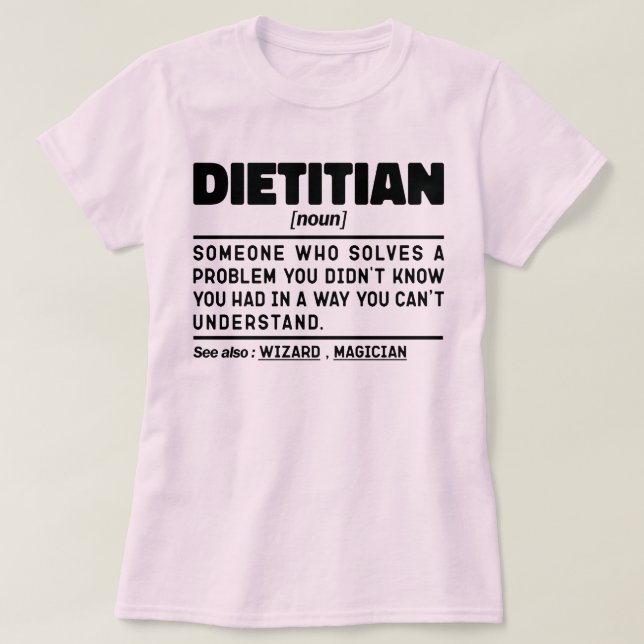 T-shirt Diététiste Définition du nom Nutrition Coach Drôle (Design devant)