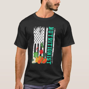 T-shirt Diététiste Drapeau américain Diététicien Nutrition