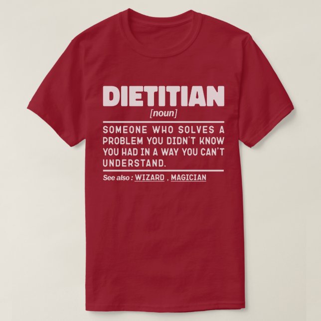 T-shirt Diététiste Noun Définition Nutrition Coach Funny (Design devant)