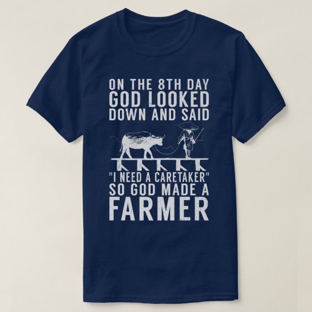 T-shirt Dieu a fait de l'agriculture agricole l'agricultur (Design devant)