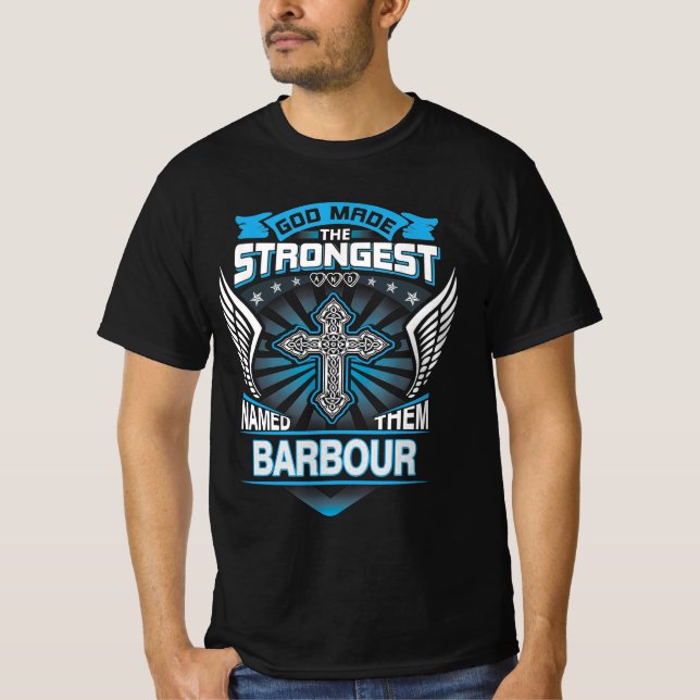 T-shirt Dieu a fait les plus forts et les a nommés Barbour (Devant)