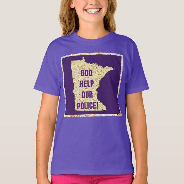 T-SHIRT DIEU AIDEZ NOTRE POLICE ! (Devant)