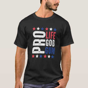 T-shirt Dieu Anti-avortement Arme Patriotique Étoiles Et R