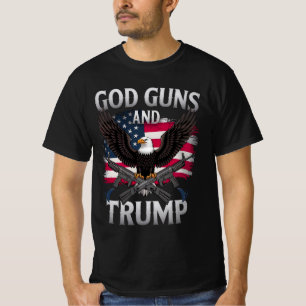 T-shirt Dieu Armes Et Trump Aigle Drapeau Américain Vintag