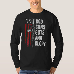 T-shirt Dieu Armes Guts Gloire Patriotique Usa Drapeau Pro