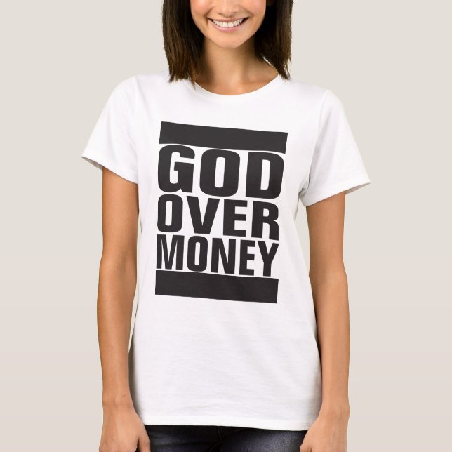 T-shirt Dieu au-dessus d'argent (Devant)