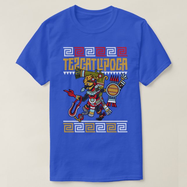 T-shirt Dieu aztèque de la nuit Tezcatlipoca (Design devant)