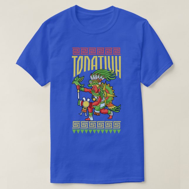 T-shirt Dieu aztèque du Soleil Tonatiuh (Design devant)