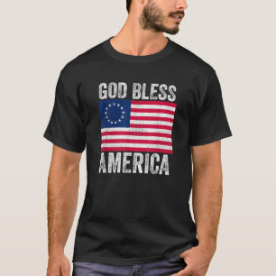 T-shirt Dieu Béni Amérique Patriotique Betsy Ross American