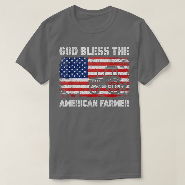 T-shirt Dieu Béni L'Américain Fermier Tracteurs USA Fl (Design devant)