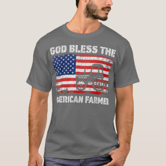 T-shirt Dieu Béni L'Américain Fermier Tracteurs USA Fl