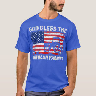 T-shirt Dieu Béni L'Américain Fermier Tracteurs USA Fl