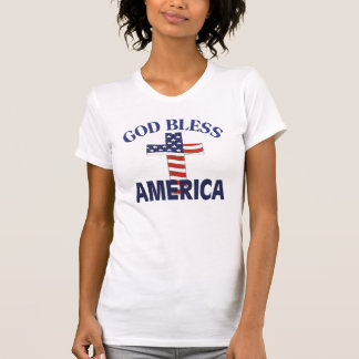 T-shirt Dieu béni l'Amérique Croix