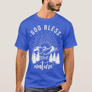 T-shirt Dieu Béni NatureMontagnes Forêt ArbreNature Premiu