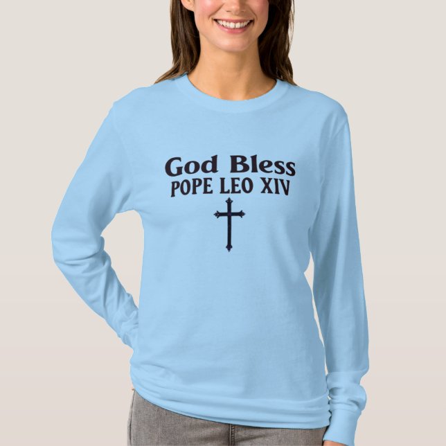 T-shirt Dieu Béni Pape Léon XIV (Devant)