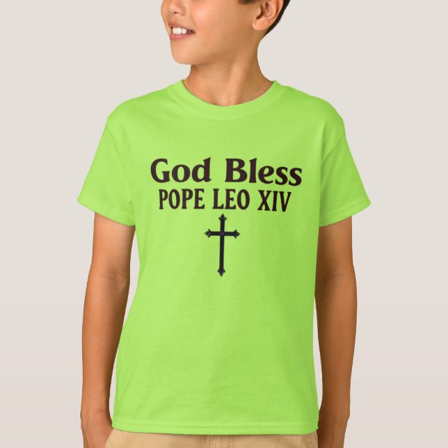 T-shirt Dieu Béni Pape Léon XIV (Devant)