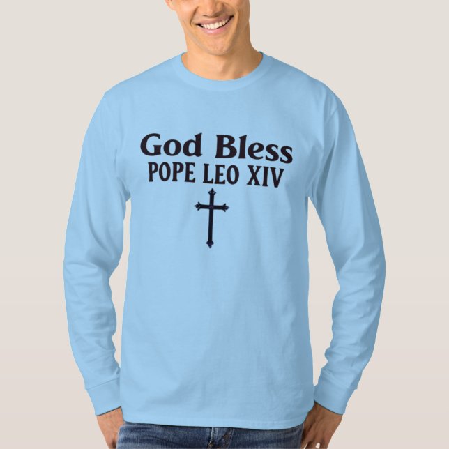 T-shirt Dieu Béni Pape Léon XIV (Devant)