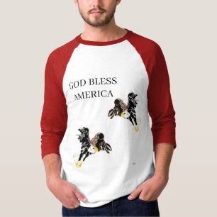 T-SHIRT ; DIEU BÉNISSE AMÉRIQUE AVIONS VOLER