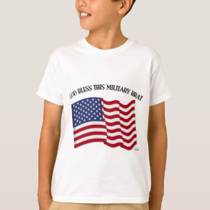 T-shirt DIEU BÉNISSE CE GAMIN DE L'ARMÉE avec drapeau amér