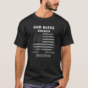 T-shirt Dieu bénisse l'Amérique Armes à feu Liberté Appar 
