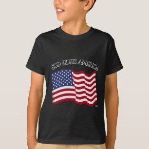 T-shirt DIEU BÉNISSE L'AMÉRIQUE avec drapeau américain