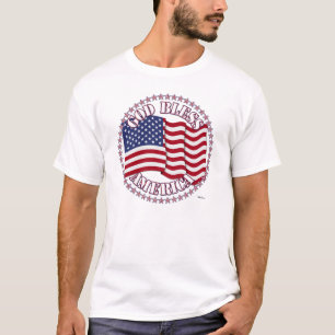 T-shirt Dieu bénisse l'Amérique avec le drapeau américain