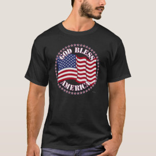 T-shirt Dieu bénisse l'Amérique avec le drapeau américain