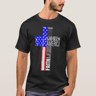 T-shirt Dieu bénisse l'Amérique chrétienne 4 juillet améri