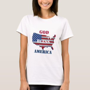 T-shirt Dieu bénisse l'Amérique   Conception patriotique