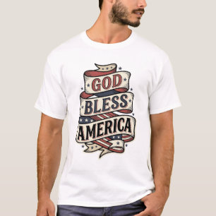 T-shirt Dieu Bénisse l'Amérique Conception Vectorielle Pat