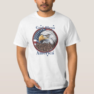 T-shirt Dieu bénisse l'Amérique Drapeau USA