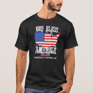 T-shirt Dieu bénisse l'Amérique en particulier Astoria ou 