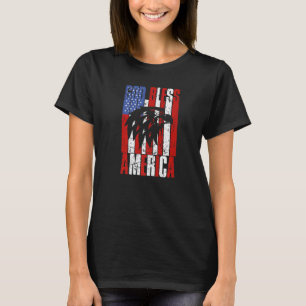 T-shirt Dieu bénisse l'Amérique nous drapeau américain Aig