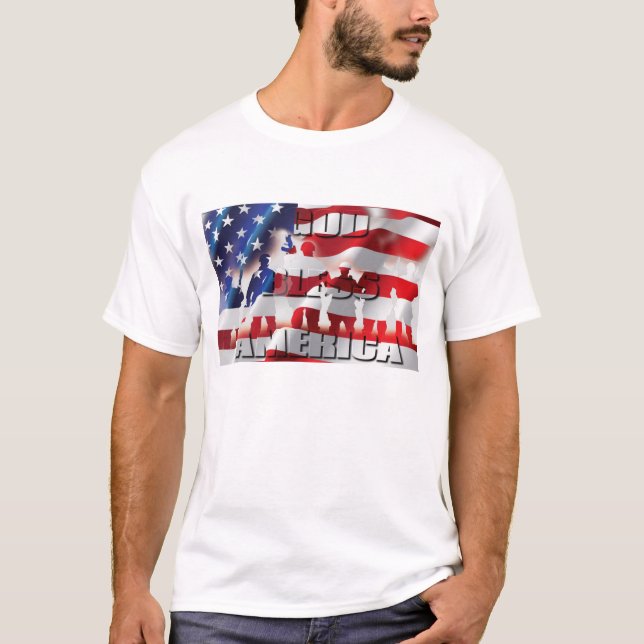 T-shirt Dieu bénisse l'Amérique patriotique (Devant)