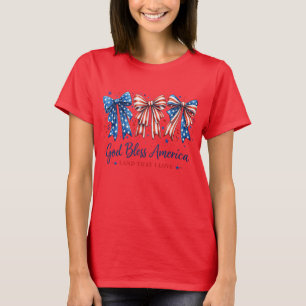 T-shirt Dieu Bénisse l'Amérique Patriotique Arc du Quatre