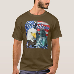 T-shirt Dieu bénisse l'Amérique Statue de la Liberté