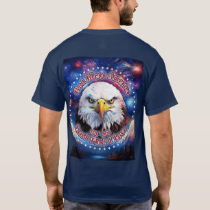 T-shirt Dieu Bénisse l'Amérique Terre Que Feu d'Artifice d